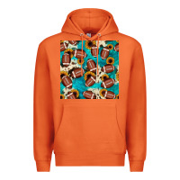 Carrot football turquoise cowhide sunflower seamless pattern Premium Hoodie - JahusDesignShop