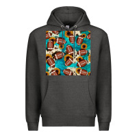 Football Turquoise Cowhide Sunflower Seamless Pattern Premium Hoodie | Teevron
