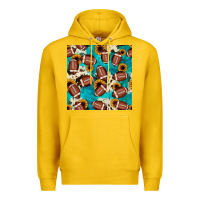 Lemon football turquoise cowhide sunflower seamless pattern Premium Hoodie - JahusDesignShop