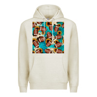 Oatmeal Heather football turquoise cowhide sunflower seamless pattern Premium Hoodie - JahusDesignShop