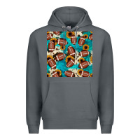 Rock football turquoise cowhide sunflower seamless pattern Premium Hoodie - JahusDesignShop