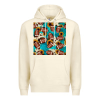 Sandshell football turquoise cowhide sunflower seamless pattern Premium Hoodie - JahusDesignShop