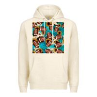 Tofu football turquoise cowhide sunflower seamless pattern Premium Hoodie - JahusDesignShop