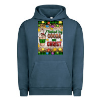 Pigment Midnight Navy christmas fueled by cocoa and christ Urban Hoodie - Artiststas