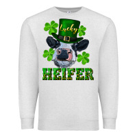 Oatmeal Heather Lucky heifer Premium Sweatshirt - RanaPortraitStore