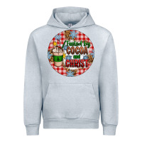 Heather Grey christmas fueled by cocoa and christ ornament Urban Hoodie - Artiststas