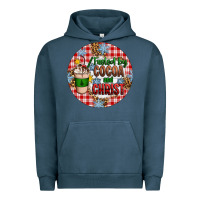 Pigment Midnight Navy christmas fueled by cocoa and christ ornament Urban Hoodie - Artiststas