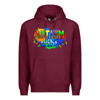 Burgundy autısm tribe Premium Hoodie - AdoDesignShop