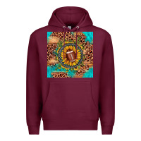 Burgundy football leopard turquoise sunflower seamless pattern Premium Hoodie - JahusDesignShop