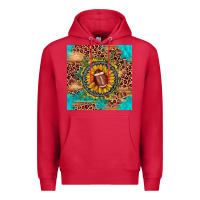 Cardinal football leopard turquoise sunflower seamless pattern Premium Hoodie - JahusDesignShop