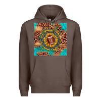 Coffee football leopard turquoise sunflower seamless pattern Premium Hoodie - JahusDesignShop