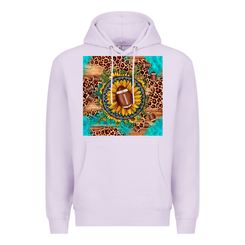 Football Leopard Turquoise Sunflower Seamless Pattern Premium Hoodie by JahusDesignShop | Teevron