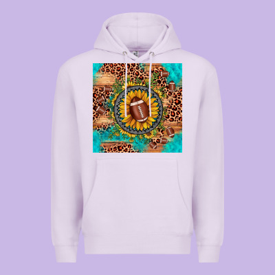 Football Leopard Turquoise Sunflower Seamless Pattern Premium Hoodie Designed By Jahusdesignshop
