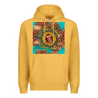 Mustard football leopard turquoise sunflower seamless pattern Premium Hoodie - JahusDesignShop