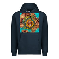 Navy football leopard turquoise sunflower seamless pattern Premium Hoodie - JahusDesignShop