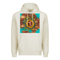Oatmeal Heather football leopard turquoise sunflower seamless pattern Premium Hoodie - JahusDesignShop