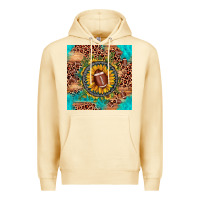 Pina Colada football leopard turquoise sunflower seamless pattern Premium Hoodie - JahusDesignShop