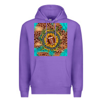 Purple football leopard turquoise sunflower seamless pattern Premium Hoodie - JahusDesignShop