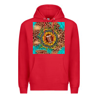 Red football leopard turquoise sunflower seamless pattern Premium Hoodie - JahusDesignShop