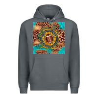 Rock football leopard turquoise sunflower seamless pattern Premium Hoodie - JahusDesignShop