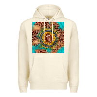 Sandshell football leopard turquoise sunflower seamless pattern Premium Hoodie - JahusDesignShop