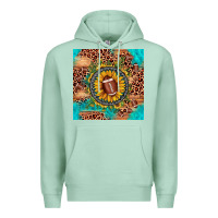 Seafoam football leopard turquoise sunflower seamless pattern Premium Hoodie - JahusDesignShop