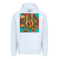 White football leopard turquoise sunflower seamless pattern Premium Hoodie - JahusDesignShop