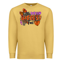 Antique Gold little sister biggest fan basketball Premium Sweatshirt - Zillion Design Studio