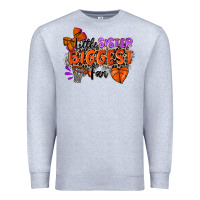 Heather Grey little sister biggest fan basketball Premium Sweatshirt - Zillion Design Studio