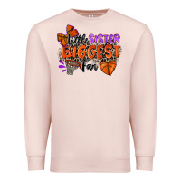 Pale Pink little sister biggest fan basketball Premium Sweatshirt - Zillion Design Studio