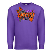 Purple little sister biggest fan basketball Premium Sweatshirt - Zillion Design Studio