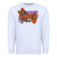 White little sister biggest fan basketball Premium Sweatshirt - Zillion Design Studio