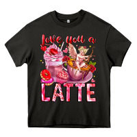 Asphalt Love You Latte Valentine Cupid Heavy Core Tee - CowhideDigitalArt