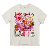 Cream Love You Latte Valentine Cupid Heavy Core Tee - CowhideDigitalArt