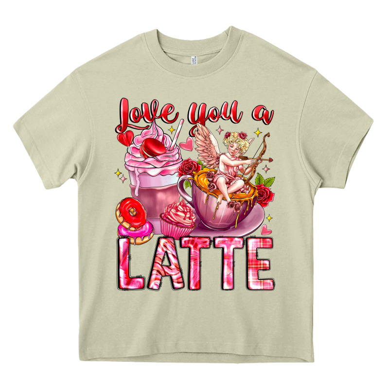 Love You Latte Valentine Cupid Heavy Core Tee by CowhideDigitalArt | Teevron