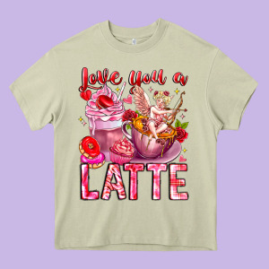 Love You Latte Valentine Cupid Heavy Core Tee Designed By Cowhidedigitalart