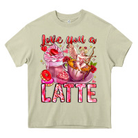 Mossy Love You Latte Valentine Cupid Heavy Core Tee - CowhideDigitalArt