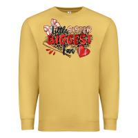 Antique Gold little sister biggest fan baseball Premium Sweatshirt - Zillion Design Studio