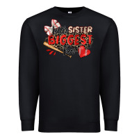 Black little sister biggest fan baseball Premium Sweatshirt - Zillion Design Studio