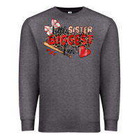 Charcoal Heather little sister biggest fan baseball Premium Sweatshirt - Zillion Design Studio