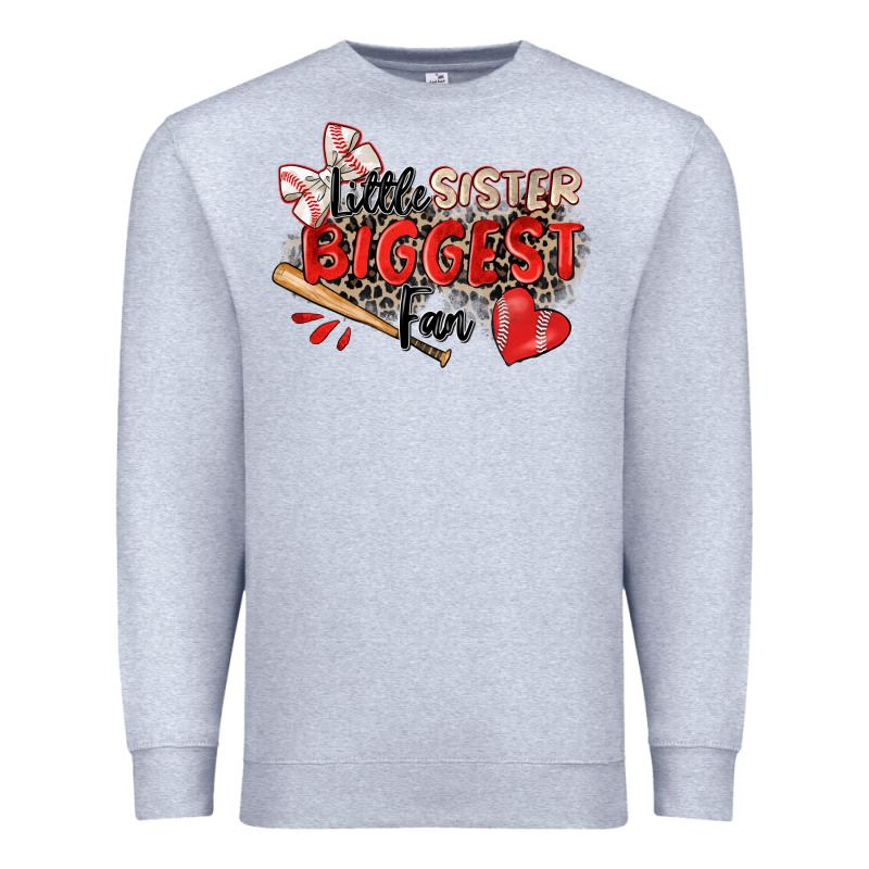 Little Sister Biggest Fan Baseball Premium Sweatshirt by Zillion Design Studio | Teevron