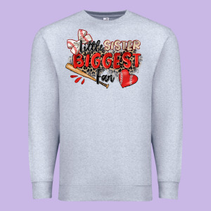 Little Sister Biggest Fan Baseball Premium Sweatshirt Designed By Zillion Design Studio