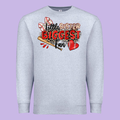 Premium Sweatshirt little sister biggest fan baseball