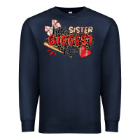 Navy little sister biggest fan baseball Premium Sweatshirt - Zillion Design Studio