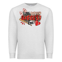 Oatmeal Heather little sister biggest fan baseball Premium Sweatshirt - Zillion Design Studio