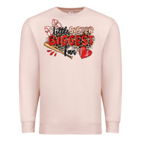 Pale Pink little sister biggest fan baseball Premium Sweatshirt - Zillion Design Studio