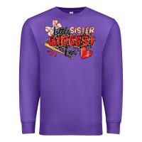 Purple little sister biggest fan baseball Premium Sweatshirt - Zillion Design Studio