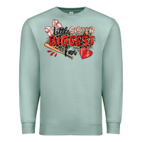 Seafoam little sister biggest fan baseball Premium Sweatshirt - Zillion Design Studio