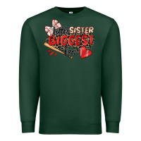 Sports Green little sister biggest fan baseball Premium Sweatshirt - Zillion Design Studio