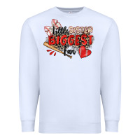 White little sister biggest fan baseball Premium Sweatshirt - Zillion Design Studio